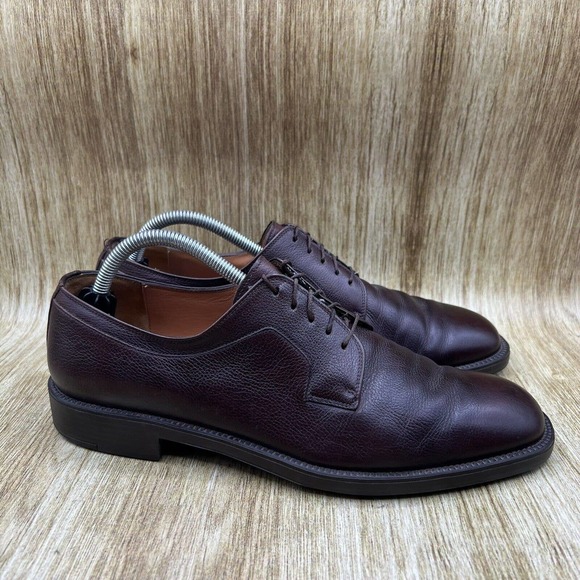 Salvatore Ferragamo Moral Plain Toe Shoes Blucher Derby Oxfords Mens Size 9 D main image 9